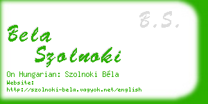 bela szolnoki business card