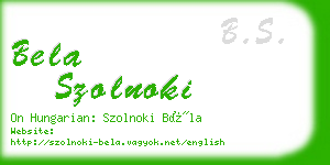 bela szolnoki business card